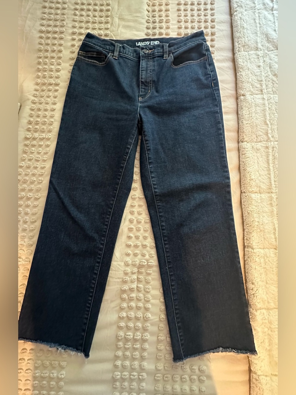 Lands' End Women's Dark Indigo Straight-Leg Jeans